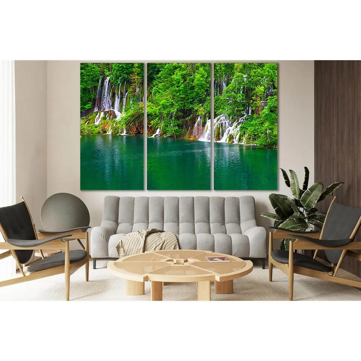 Many Waterfalls Lake And Trees №Sl1063 Ready To Hang Canvas Print 5