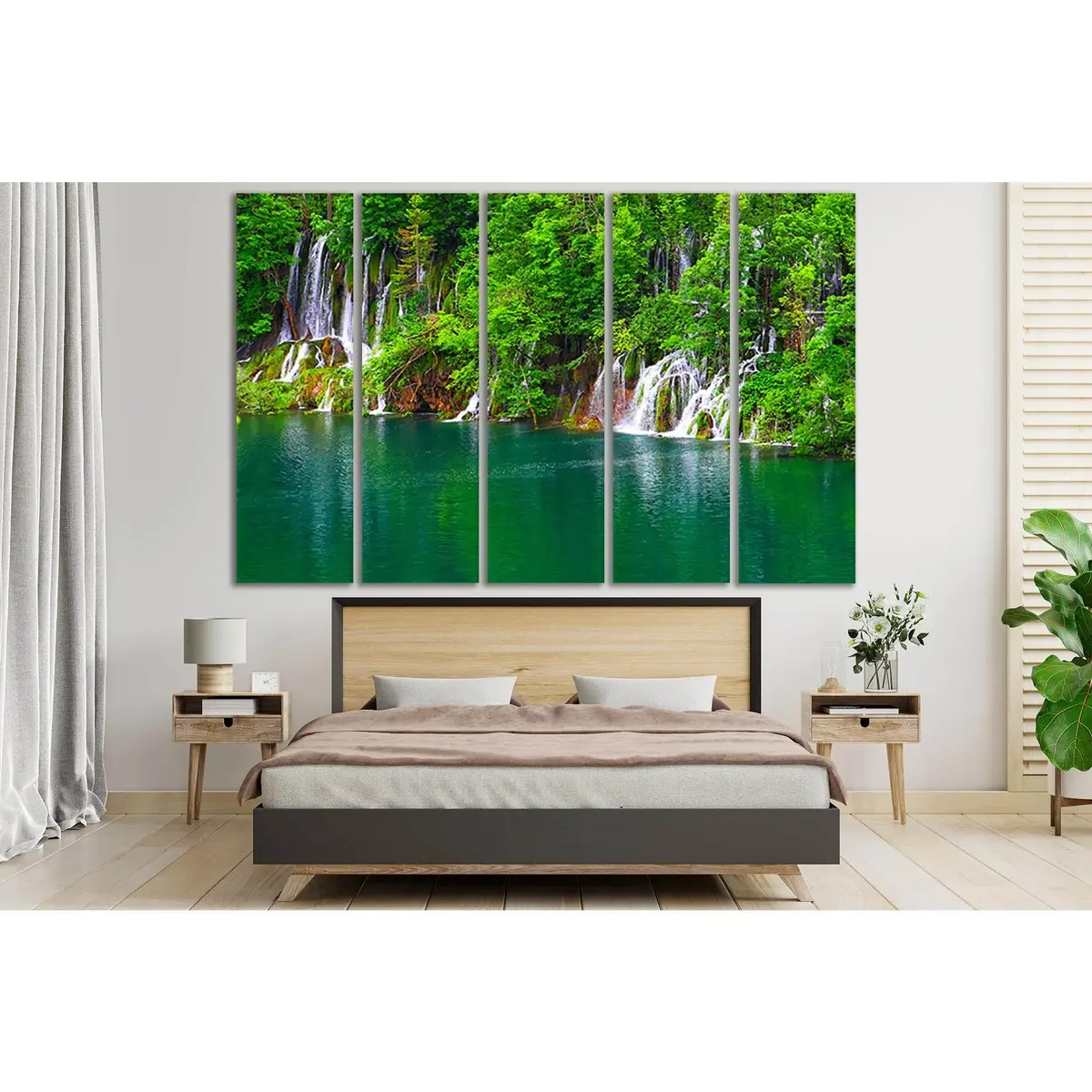Scenic Waterfall, Lake & Forest Canvas Art №SL1063 – Premium Ready-to-Hang Wall Decor - Image 3