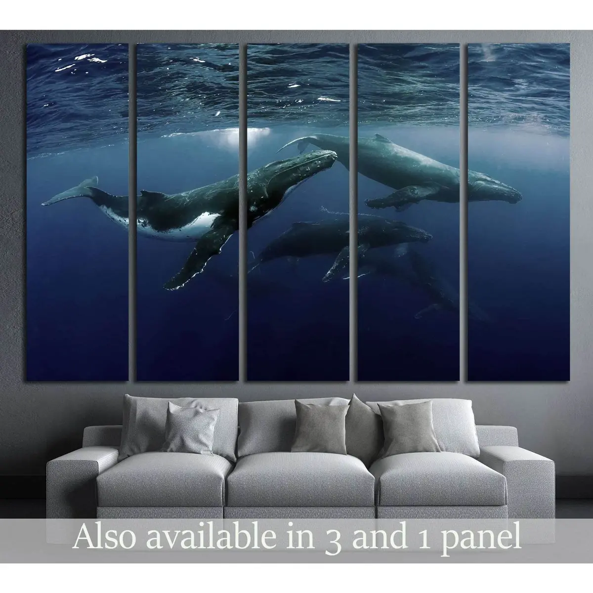 Whale Motif Canvas Art Print #506 – Premium Ready-to-Hang Wall Decor