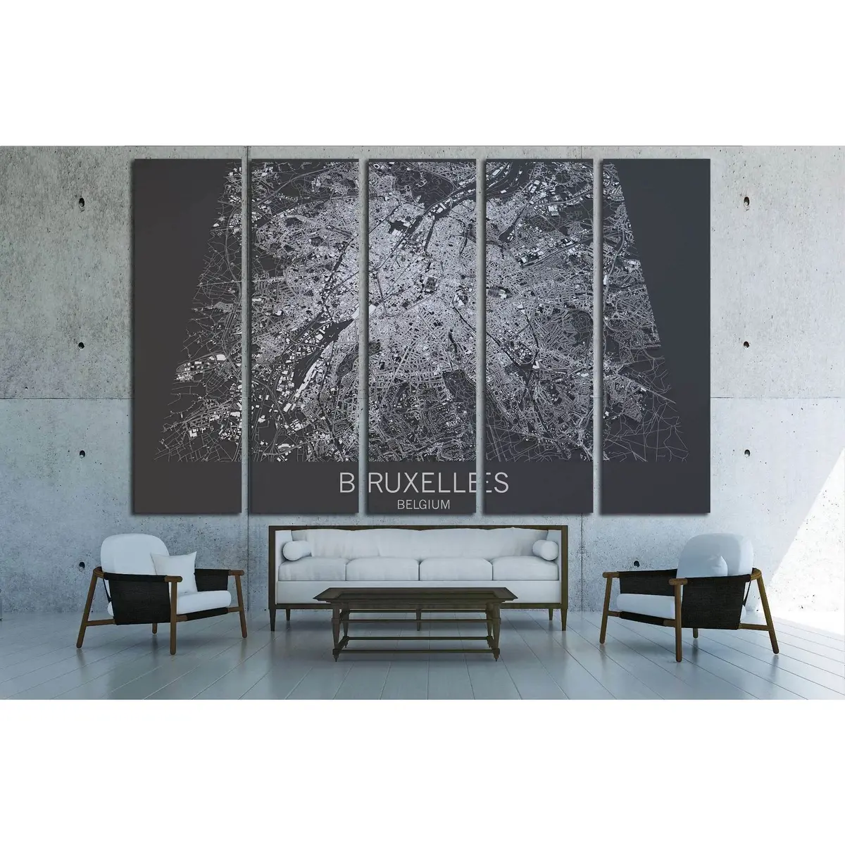 Bruxelles Satellite Map Art Print – Ready-to-Hang Canvas Wall Decor from Belgium, Edition #1823 - Image 3