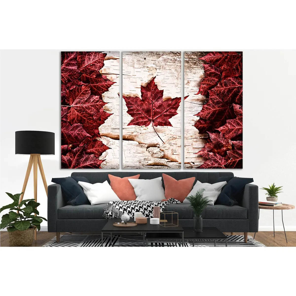 Maple Leaves Canadian Flag №Sl1197 Ready To Hang Canvas Print 5