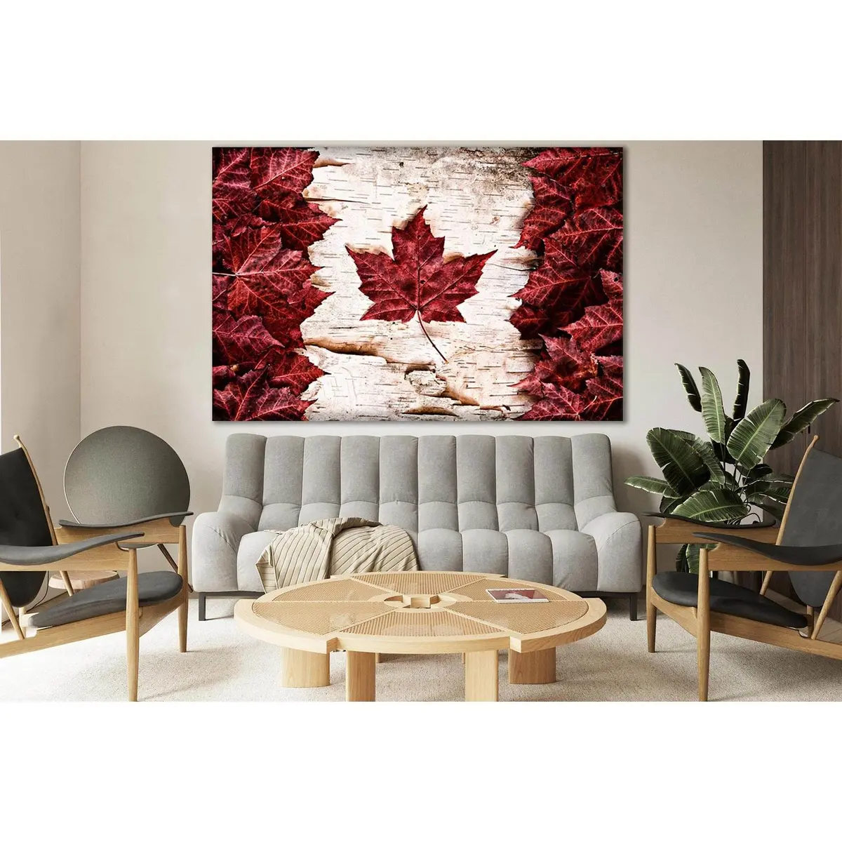 Maple Leaves Canadian Flag №Sl1197 Ready To Hang Canvas Print 1