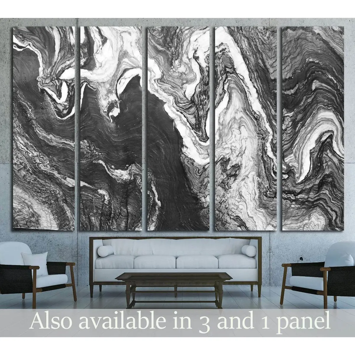 Gray Marble Texture Canvas Art Print №1595 – Pre-Hung Wall Decor