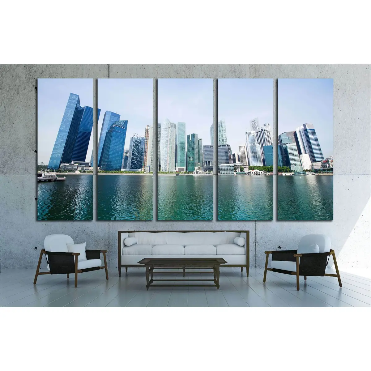 Marina Bay Singapore Skyline Canvas Wall Art – Ready-to-Hang Print #2300 - Image 3