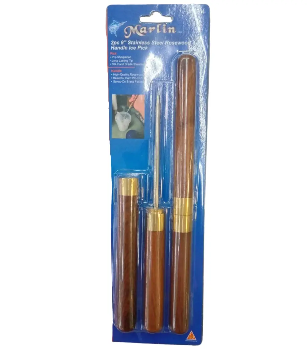 Marlin 9" Stainless Steel Ice Picks W/ Rosewood Handle - 2 Pc. 1
