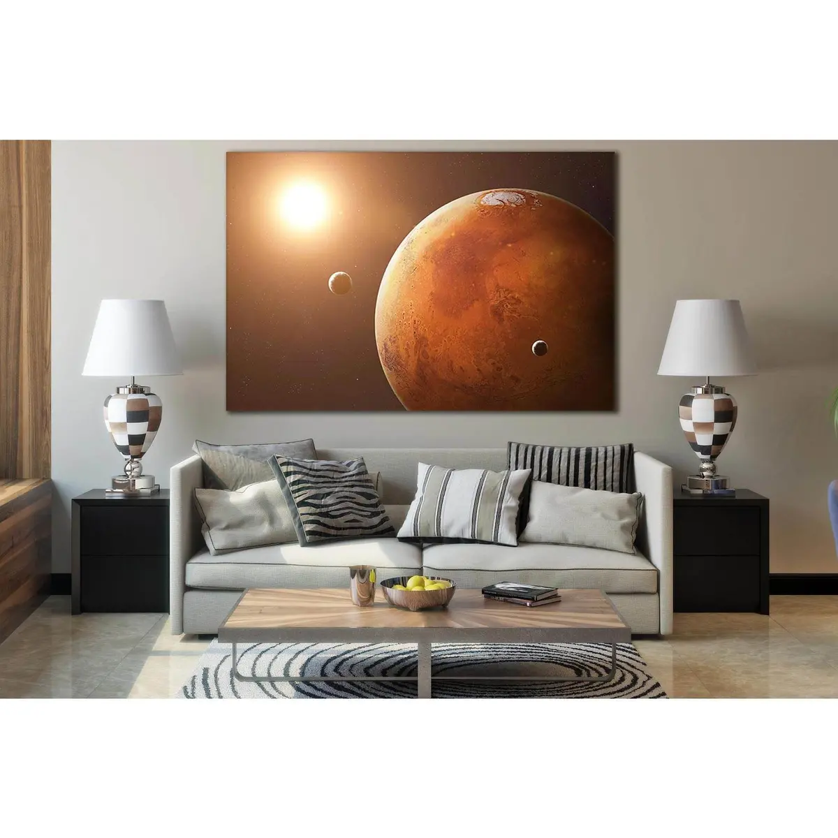 Mars And Its Moons №Sl402 Ready To Hang Canvas Print 2