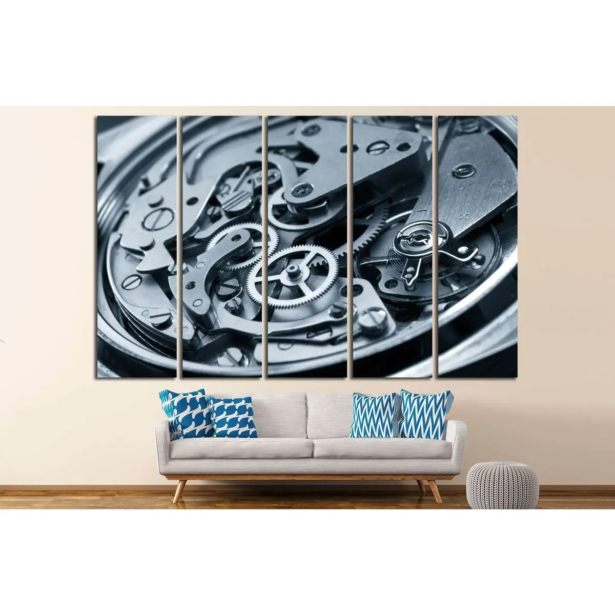 Clock Mechanism #219 Canvas Wall Art – Pre-Installed Hanging Hardware - Image 3