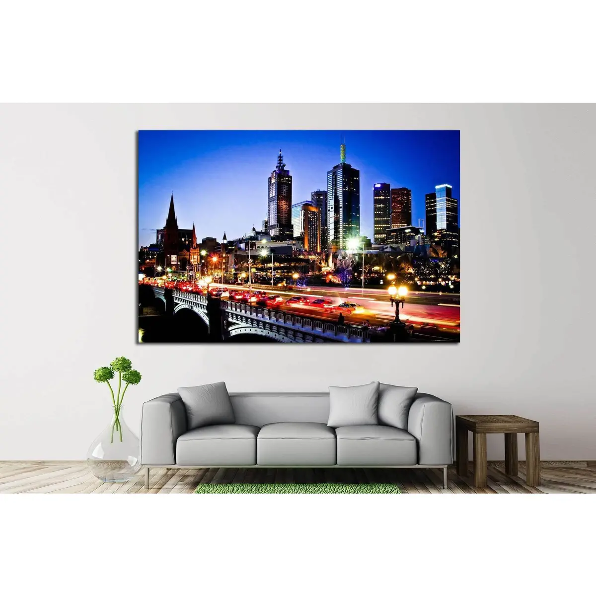 Melbourne By Night №784 Ready To Hang Canvas Print 2