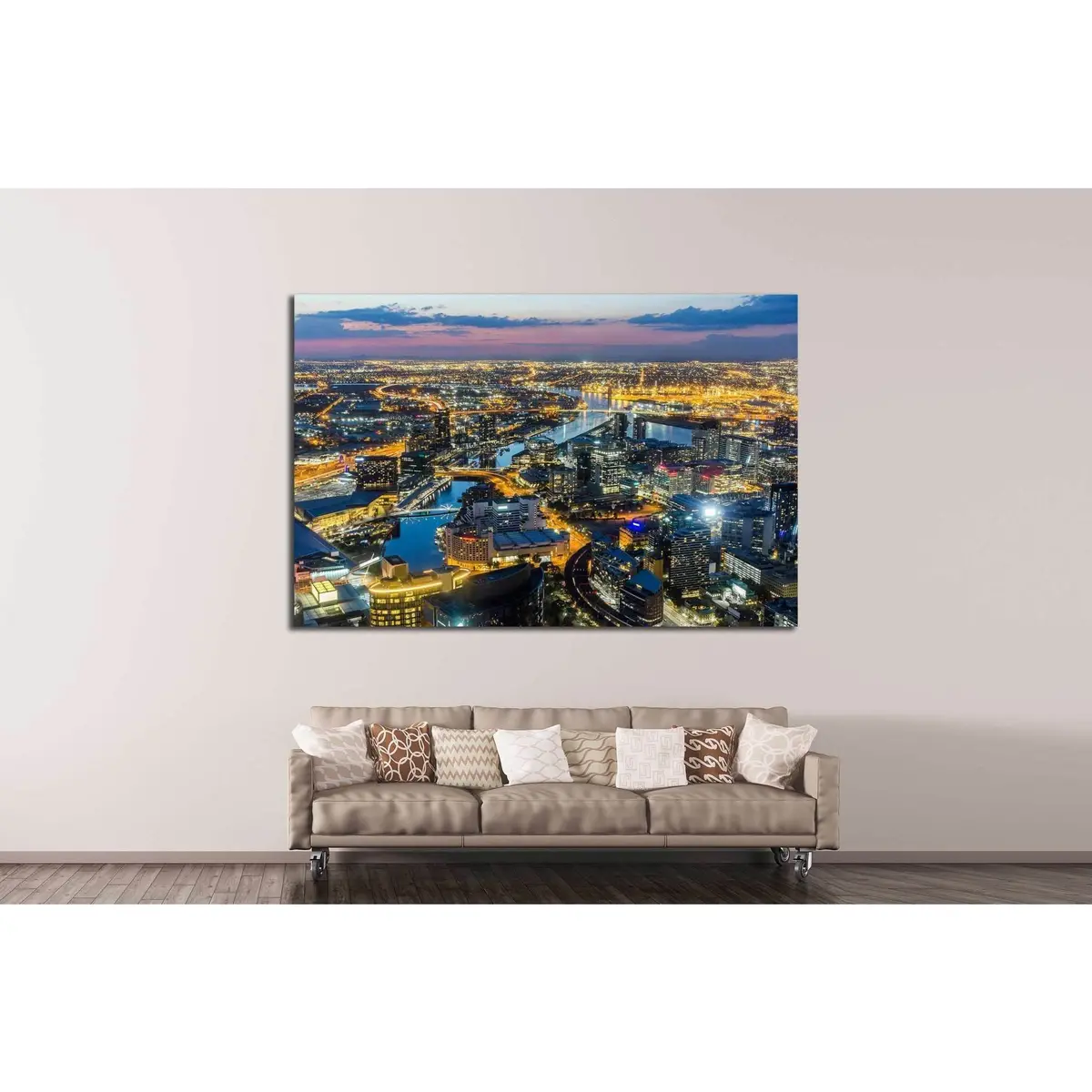 Melbourne City №801 Ready To Hang Canvas Print 3