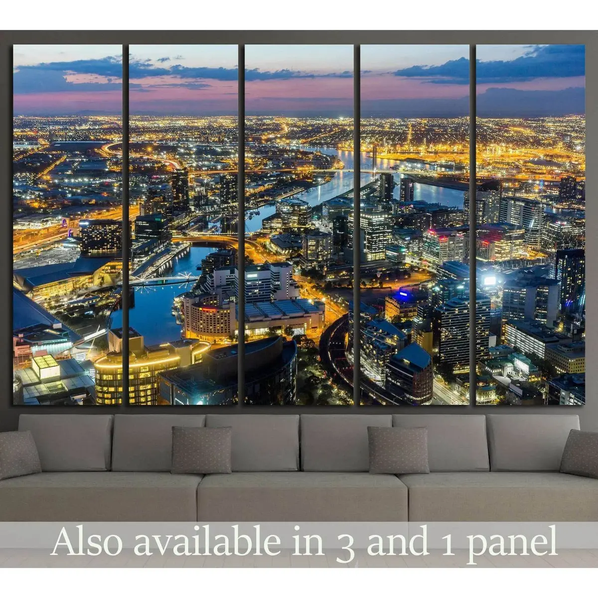 Melbourne City No. 801 Premium Canvas Wall Art Print