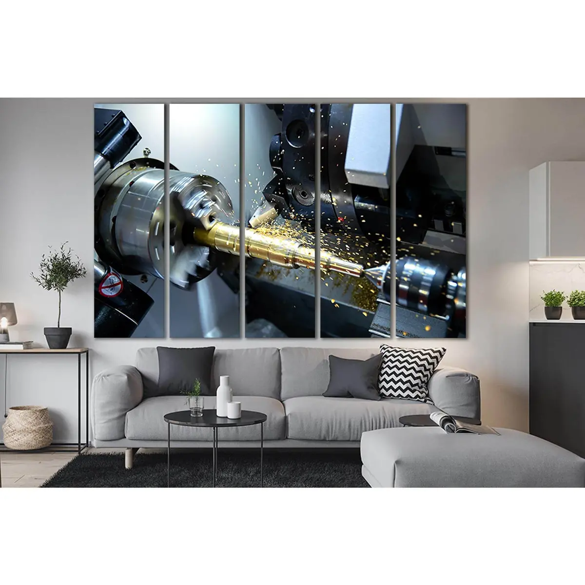 Metal Lathe SL1452 Pre-Hung Canvas Wall Art - Image 3