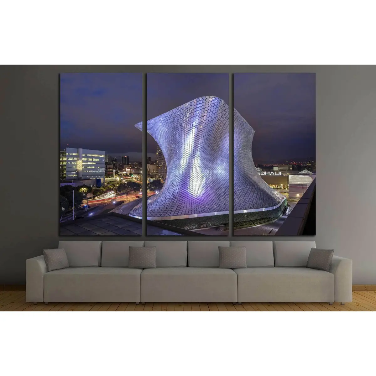 Mexico City, Mexico, Museum Soumaya At Night, Nuevo Polanco №2328 Ready To Hang Canvas Print 5