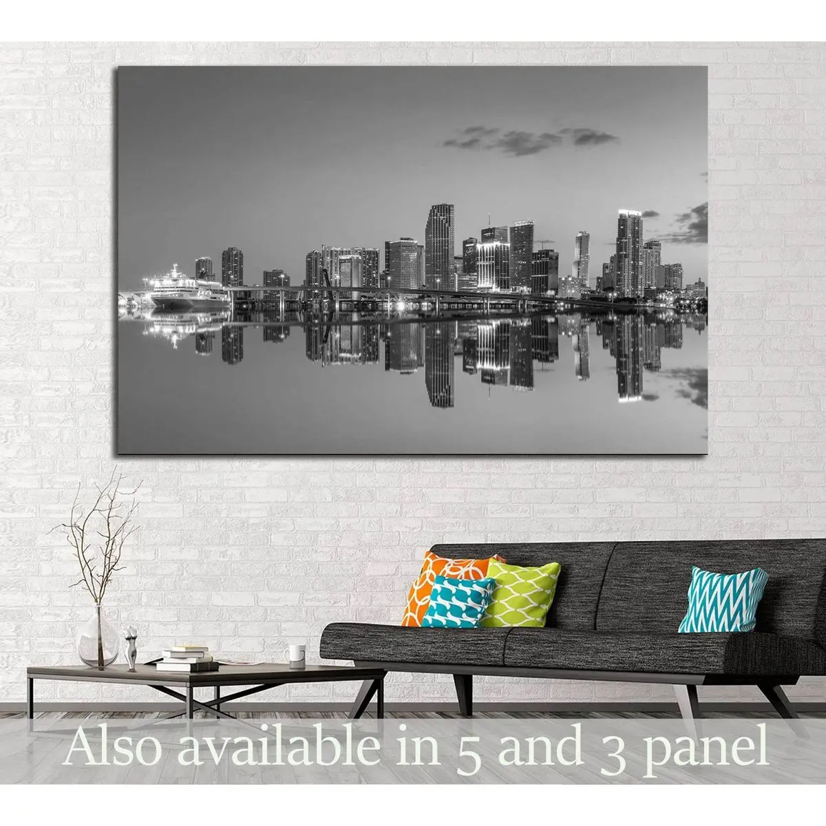 Miami Сity Skyline №528 Ready To Hang Canvas Print 1