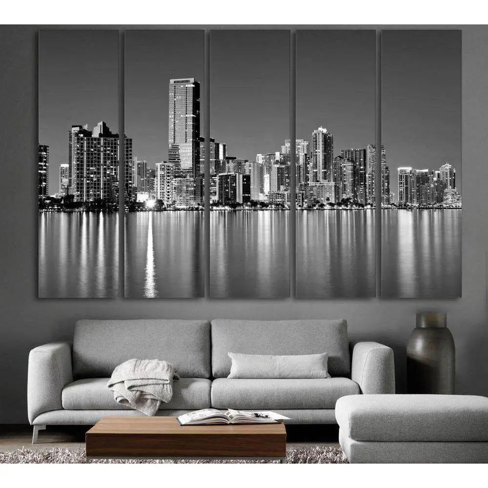 Miami Skyline Canvas Wall Art Print #1099 – Ready-to-Hang Decor - Image 2