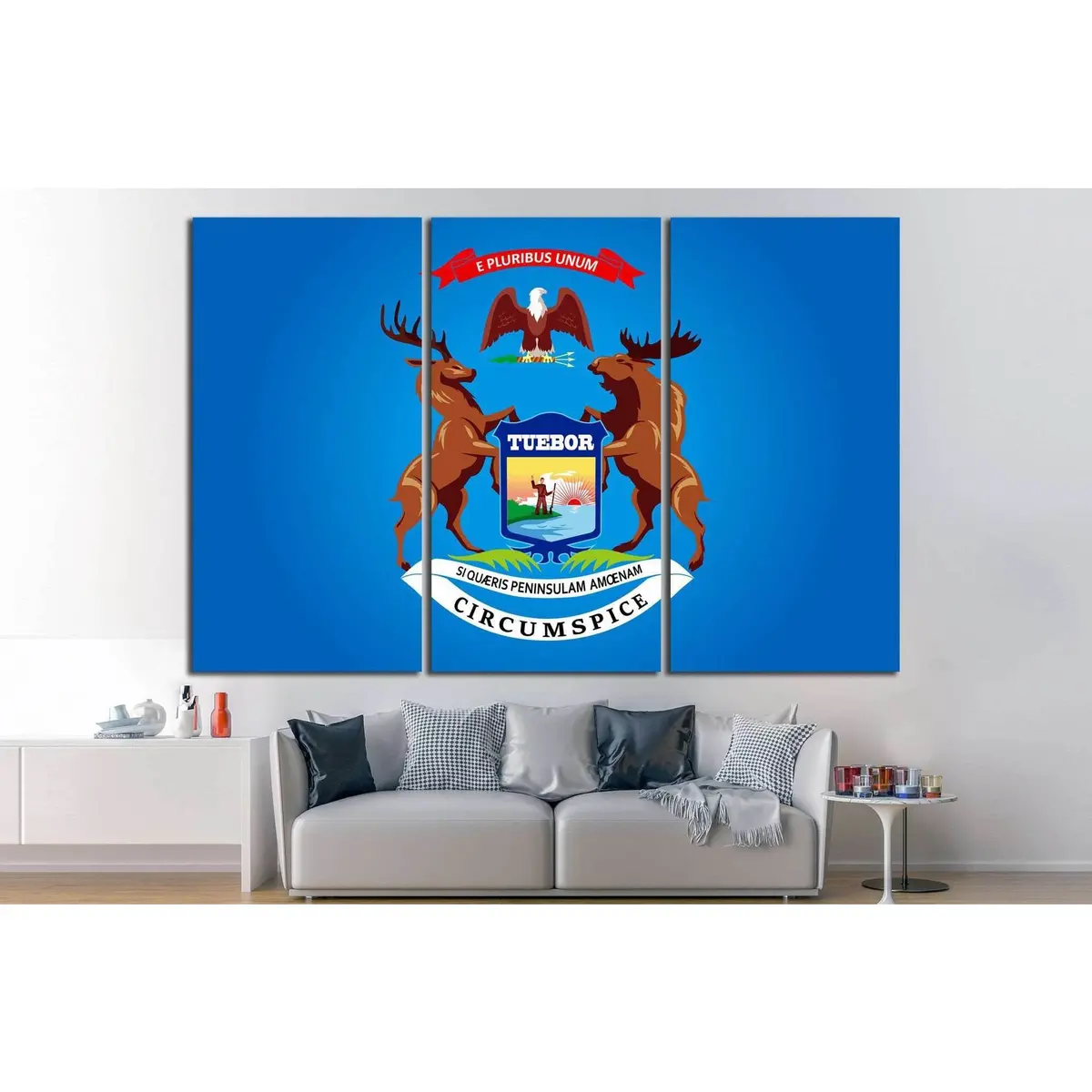 Michigan Flag №688 Ready To Hang Canvas Print 5