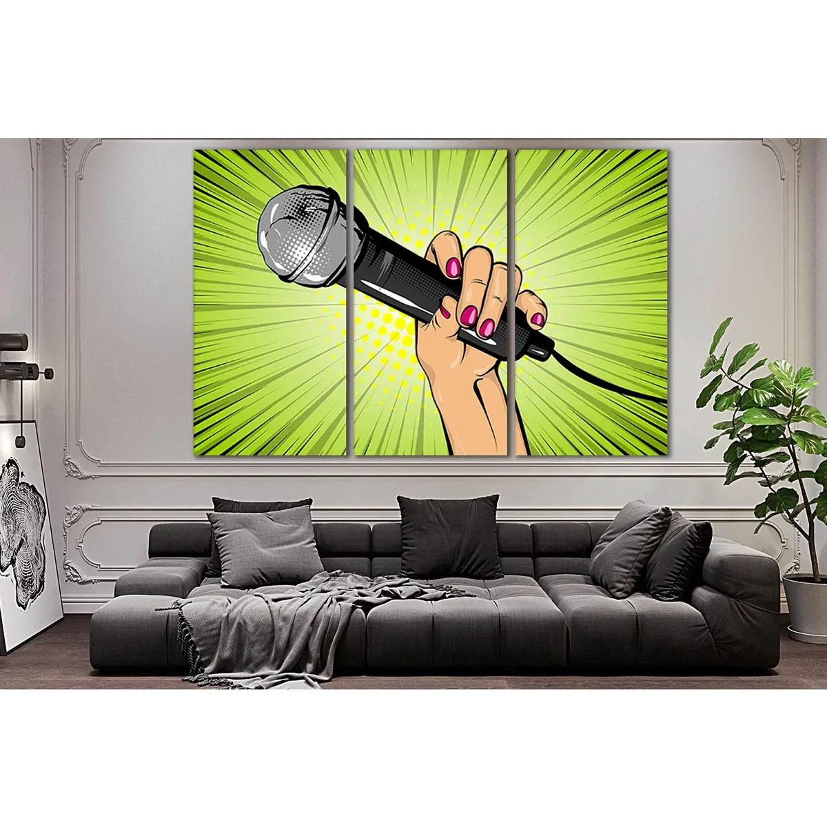 Microphone In Hand Pop Art №Sl535 Ready To Hang Canvas Print 5