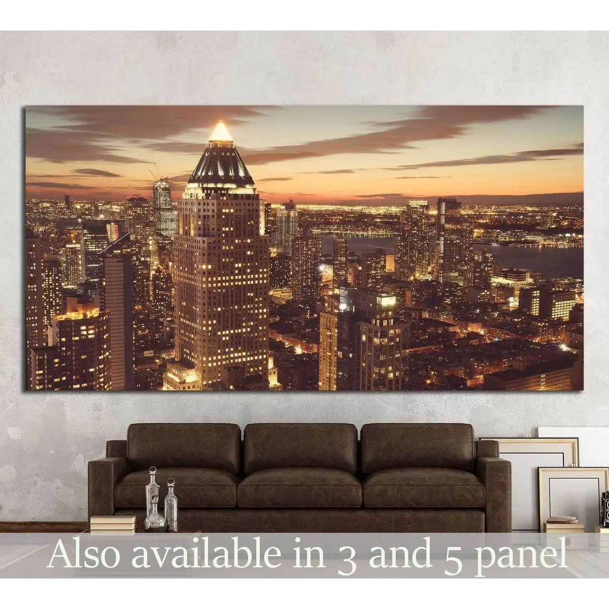 Midtown Manhattan New York Skyline At Night №1539 Ready To Hang Canvas Print 1