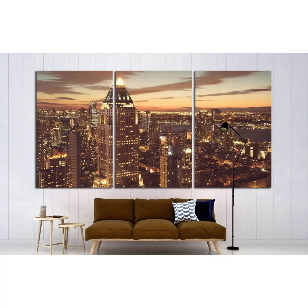 Midtown Manhattan New York Skyline At Night №1539 Ready To Hang Canvas Print 5