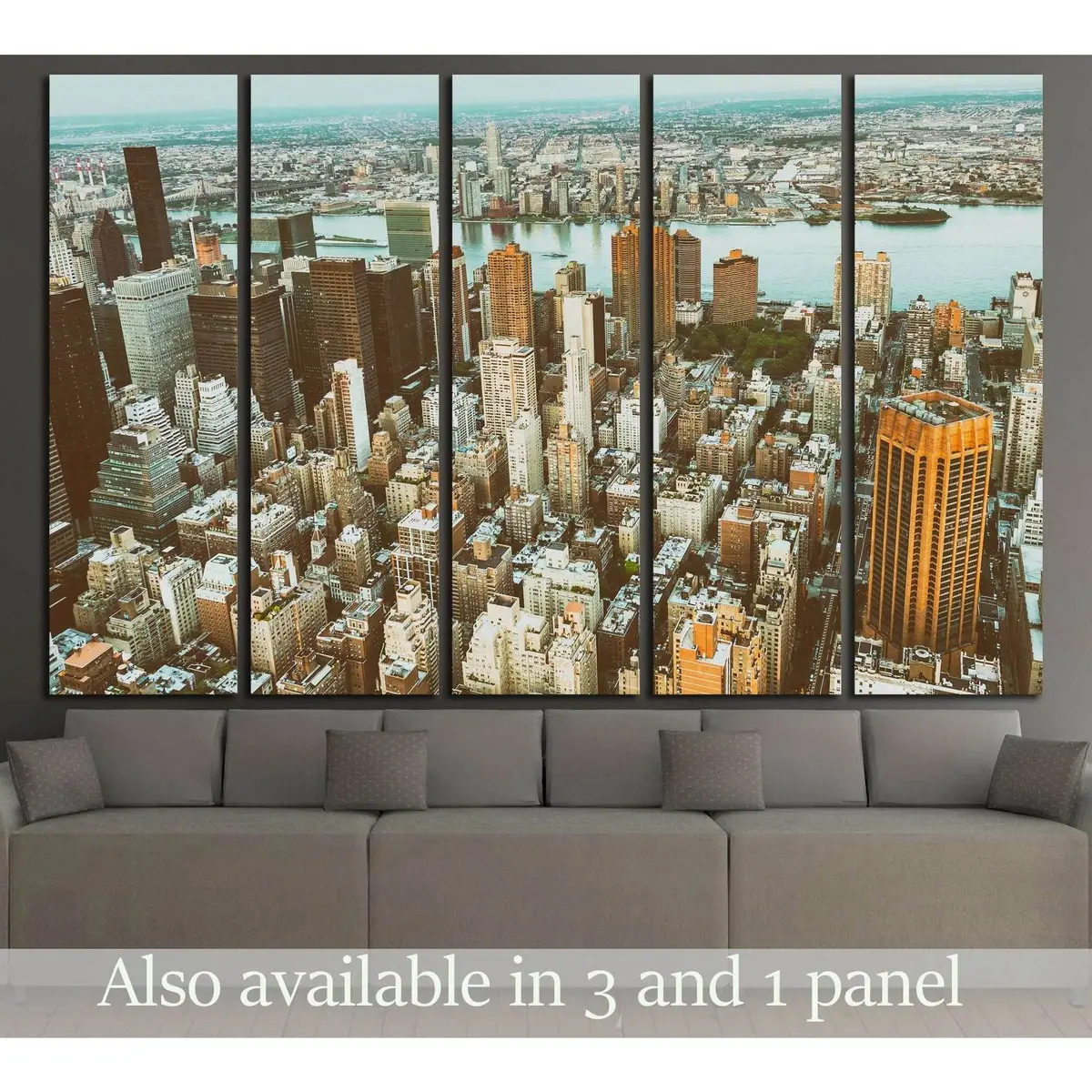 Stunning Nighttime Aerial View of Midtown Manhattan Skyline – Canvas Wall Art, Ready to Hang, Edition #2715