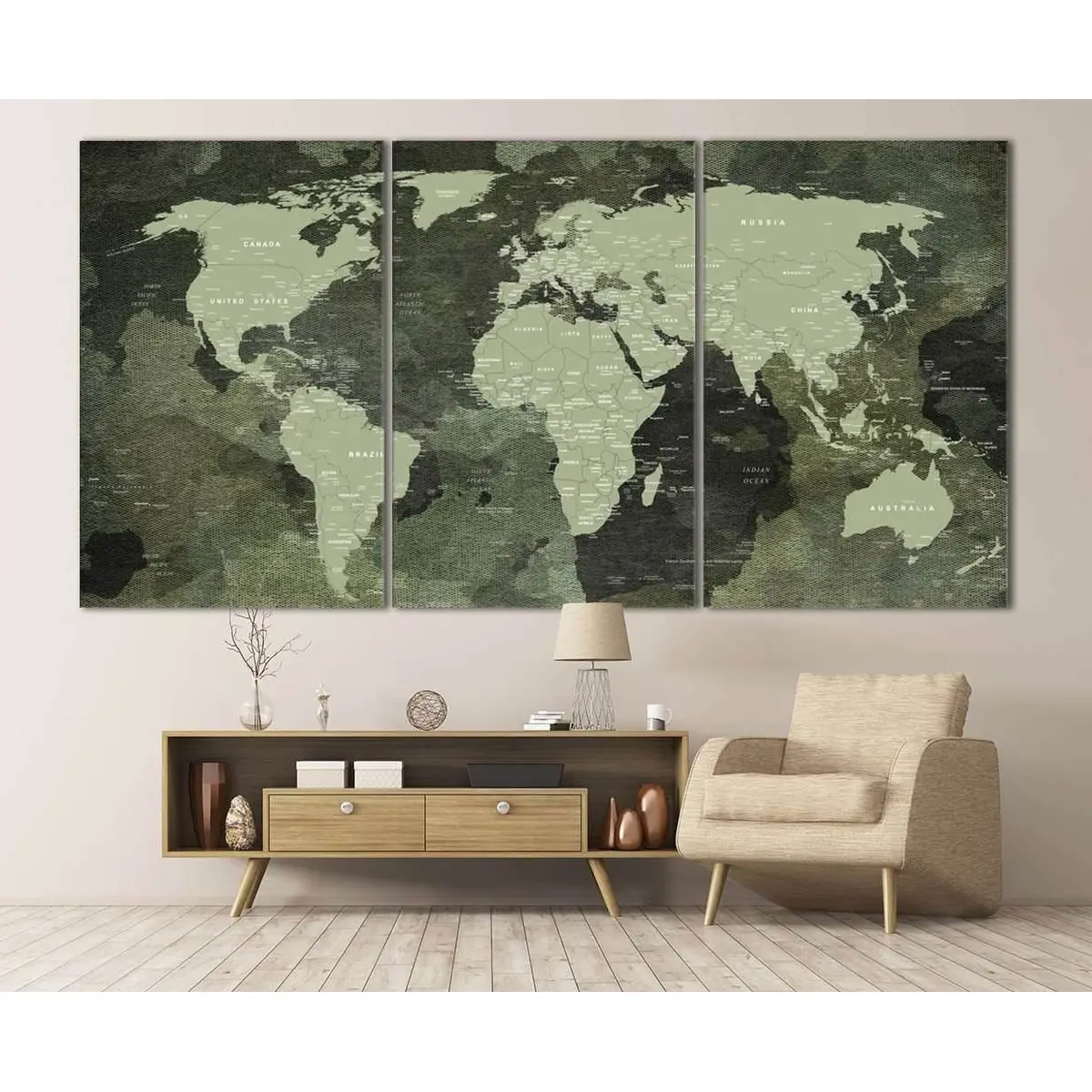 Military World Map №106 Ready To Hang Canvas Print 5
