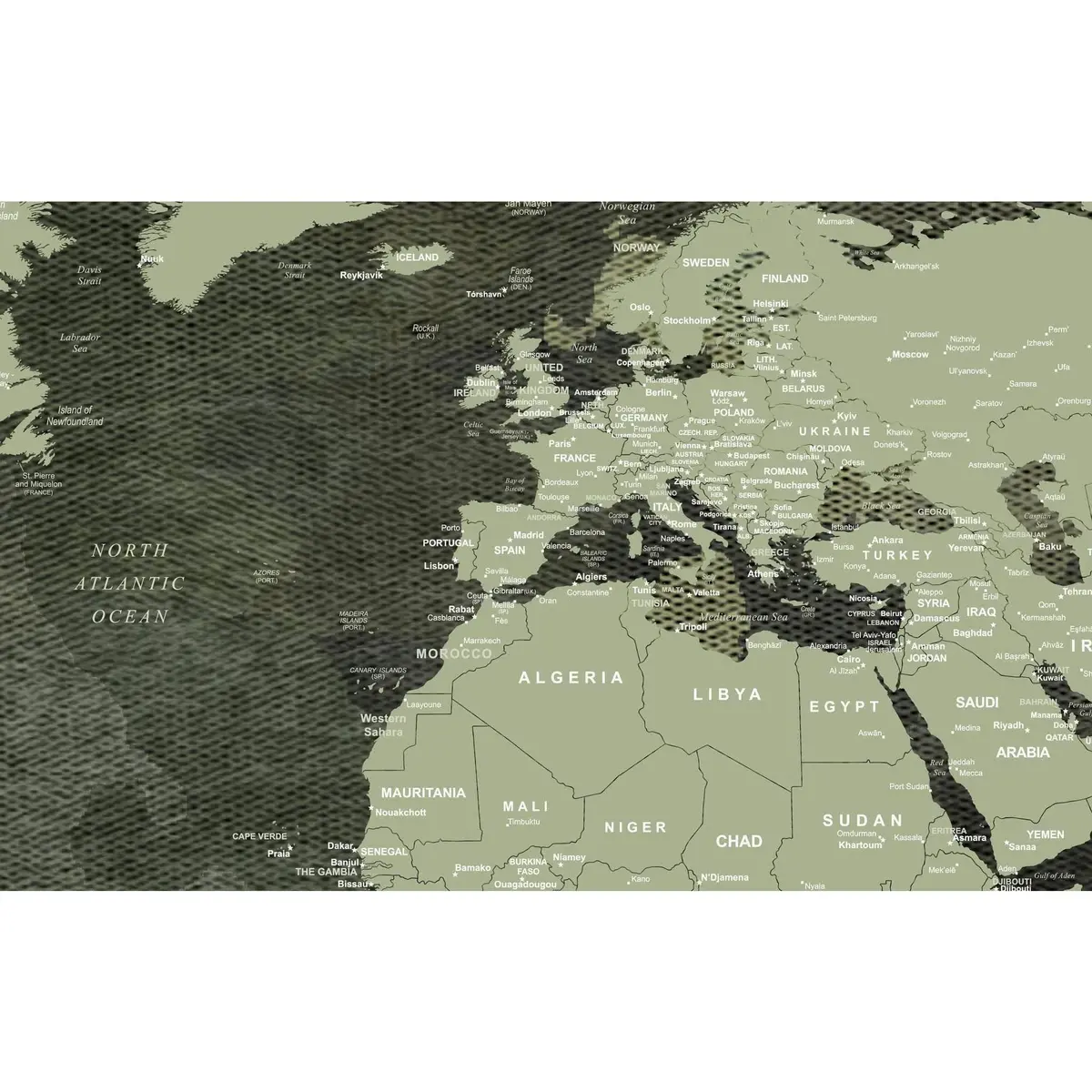 Military World Map №106 Ready To Hang Canvas Print 2