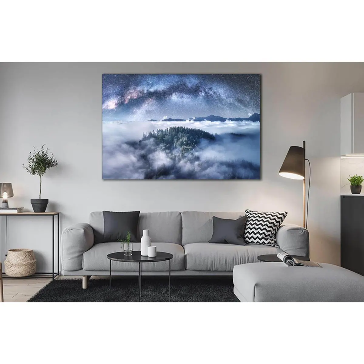 Milky Way Over The Mountains №Sl28 Ready To Hang Canvas Print 1