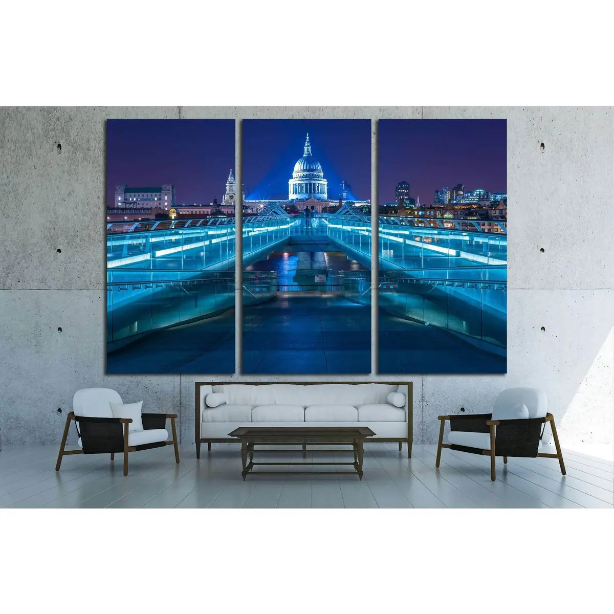 Millennium Bridge Leading To Saint Paul's Cathedral, London, Uk №1680 Ready To Hang Canvas Print 5
