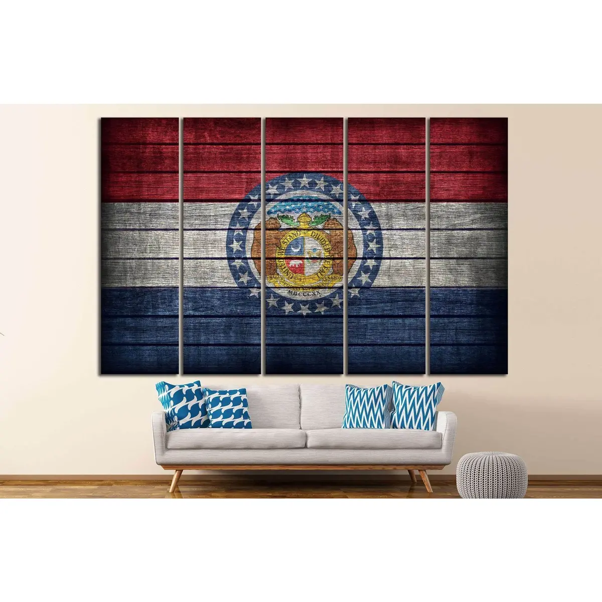 Missouri State Flag Canvas Art Print №678 - Image 3