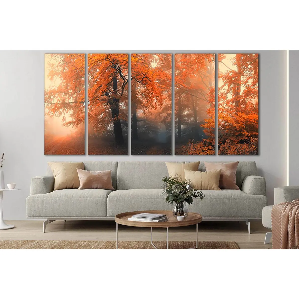 Misty Fall Forest Canvas Wall Art – Ready-to-Hang Print SL797 - Image 3