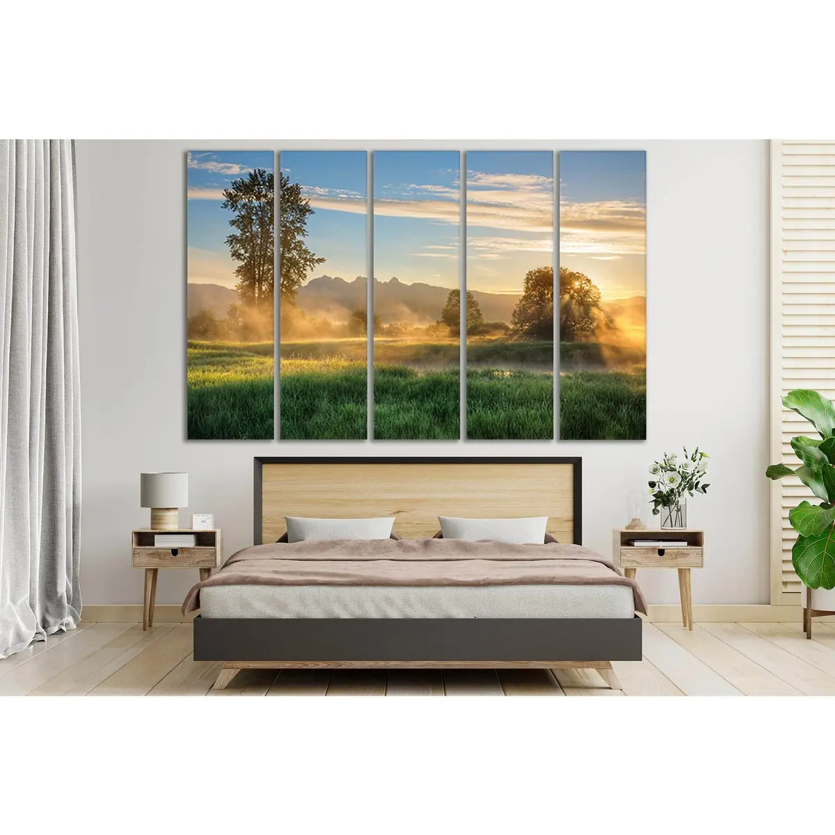Misty Morning Sunrise SL242 Canvas Wall Art – Ready-to-Hang Print