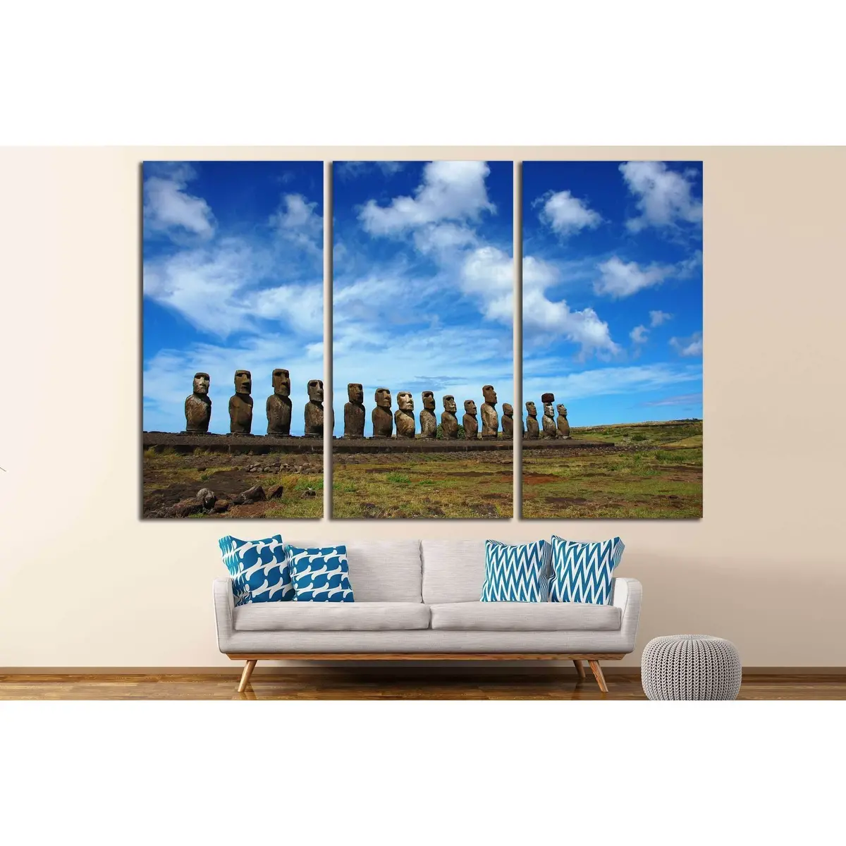 Moai At Ahu Tongariki, Easter Island, Chile №2493 Ready To Hang Canvas Print 5