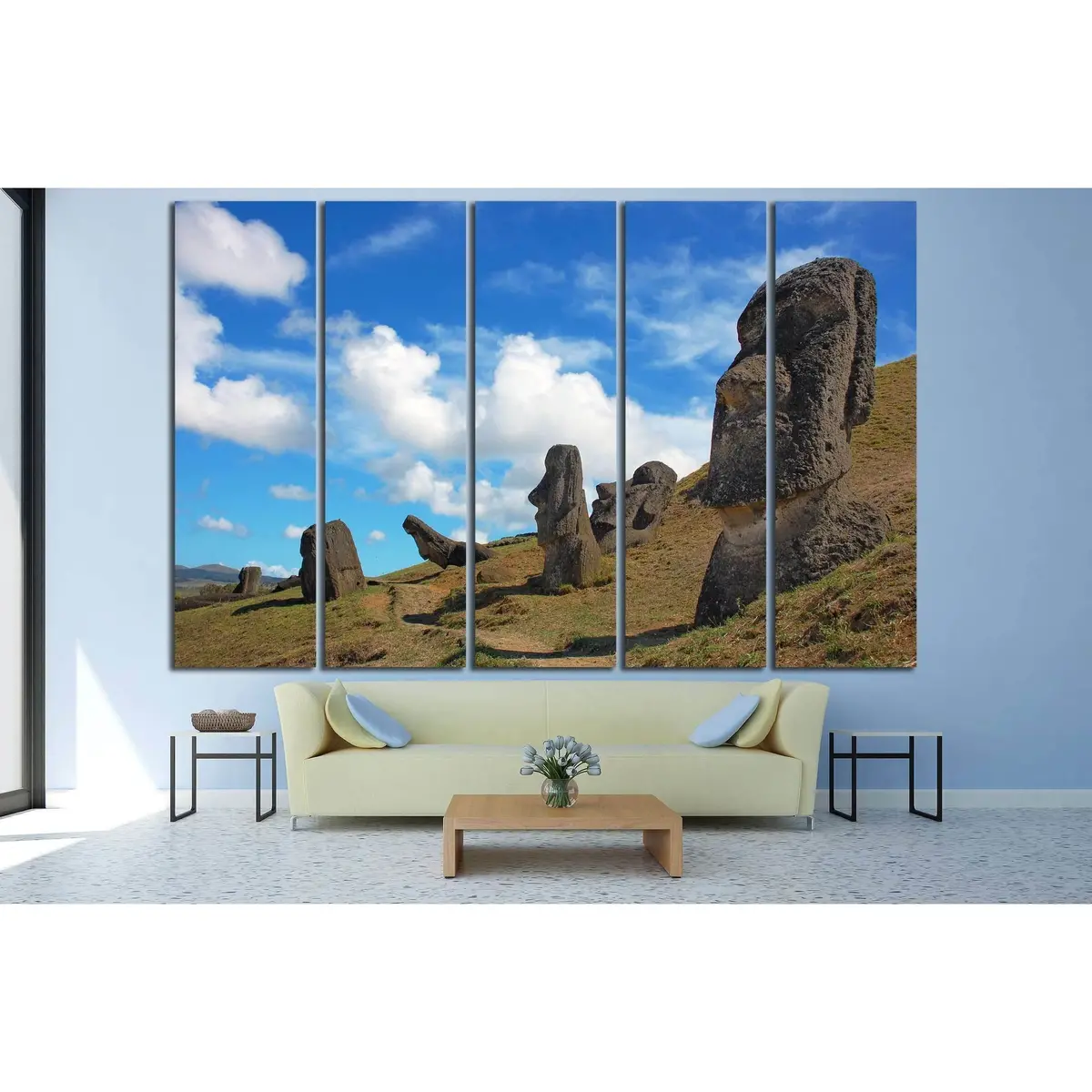 Moai Statue at Rano Raraku, Easter Island — Premium Ready-to-Hang Canvas Print #2492 - Image 3