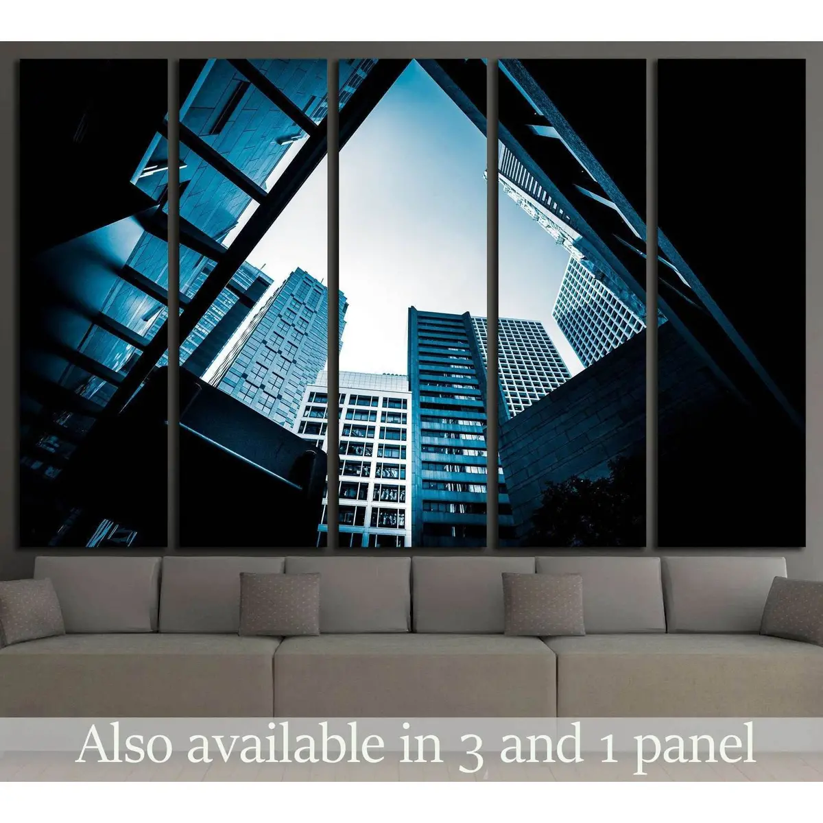 Contemporary Architectural Canvas Art in Monochrome – Ready-to-Hang Wall Decor #1577