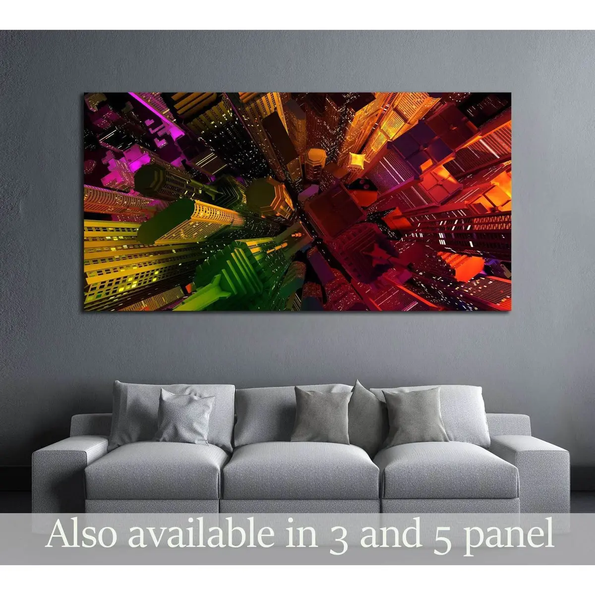 Modern City №2995 Ready To Hang Canvas Print 1