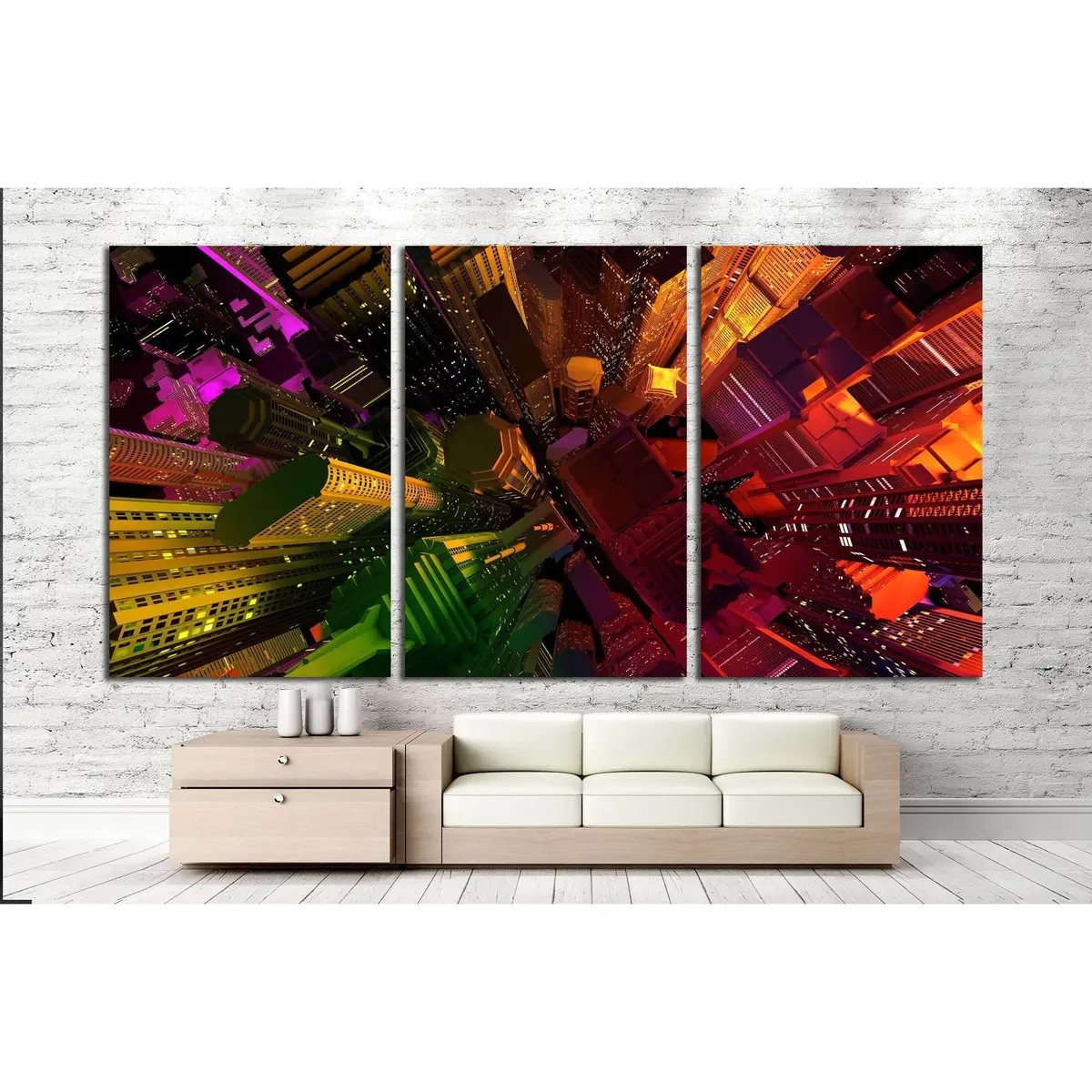 Modern City №2995 Ready To Hang Canvas Print 5
