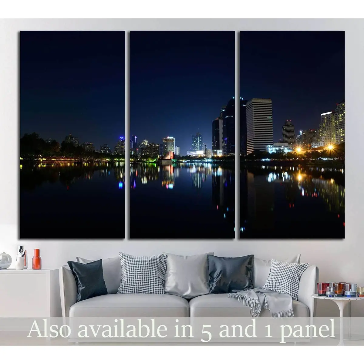 Modern City View Of Bangkok №827 Ready To Hang Canvas Print 5