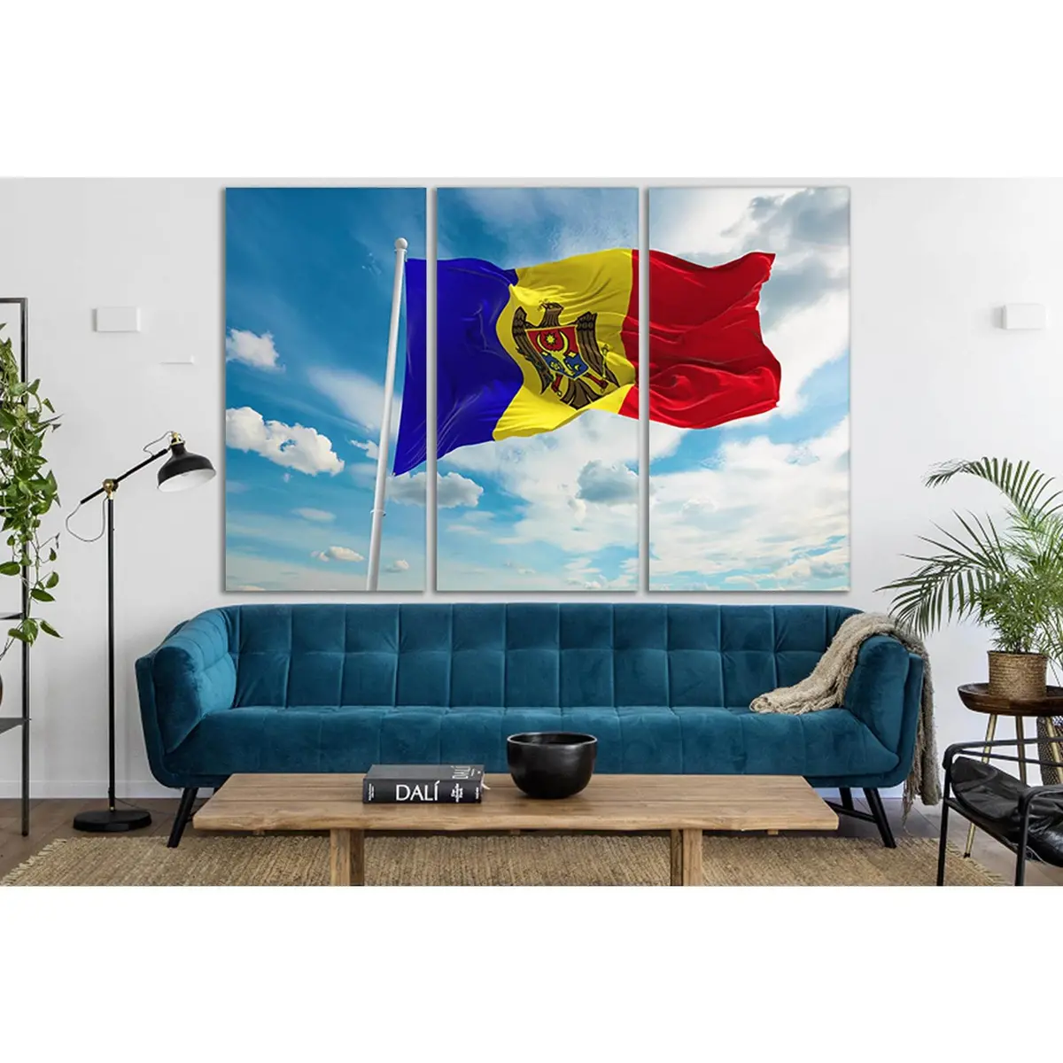 Moldova Flag Waving In The Wind №Sl1188 Ready To Hang Canvas Print 5