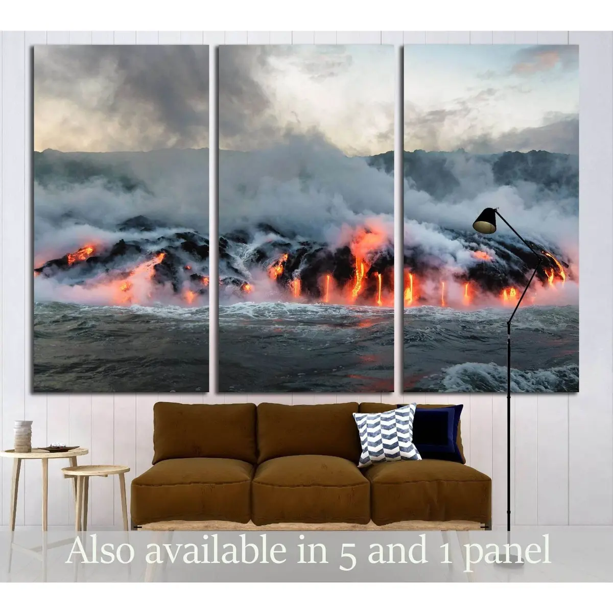Molten Lava Flowing Into The Pacific Ocean On Big Island Of Hawaii №3201 Ready To Hang Canvas Print 5