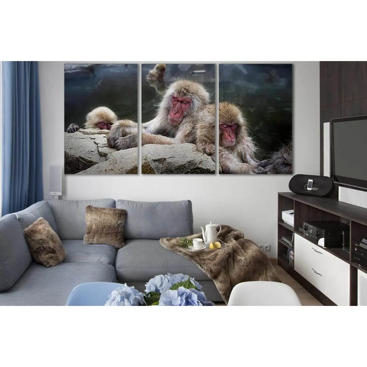 Monkey In The Water Japanese №Sl1010 Ready To Hang Canvas Print 5