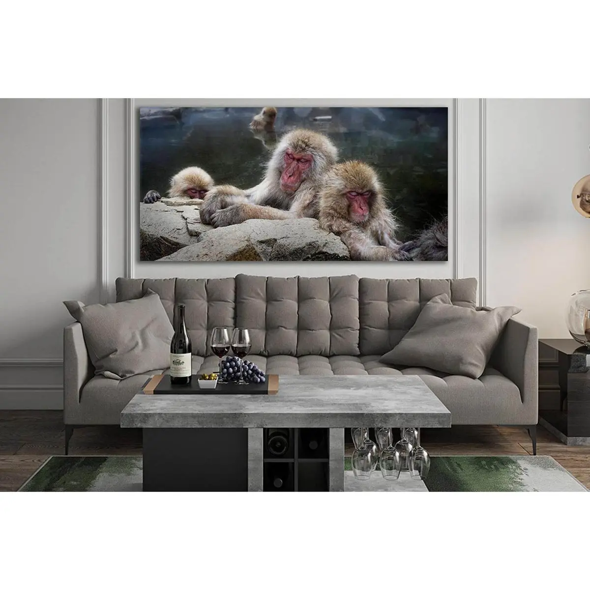 Monkey In The Water Japanese №Sl1010 Ready To Hang Canvas Print 2