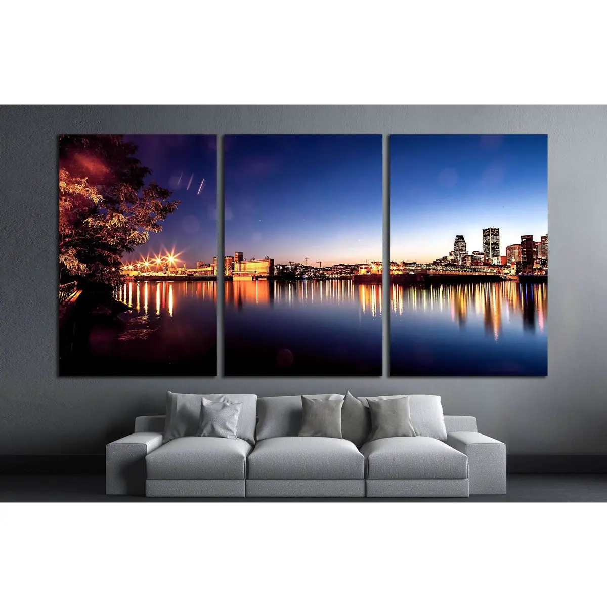 Montreal City And Water Its Channel View During Sunset №2967 Ready To Hang Canvas Print 5