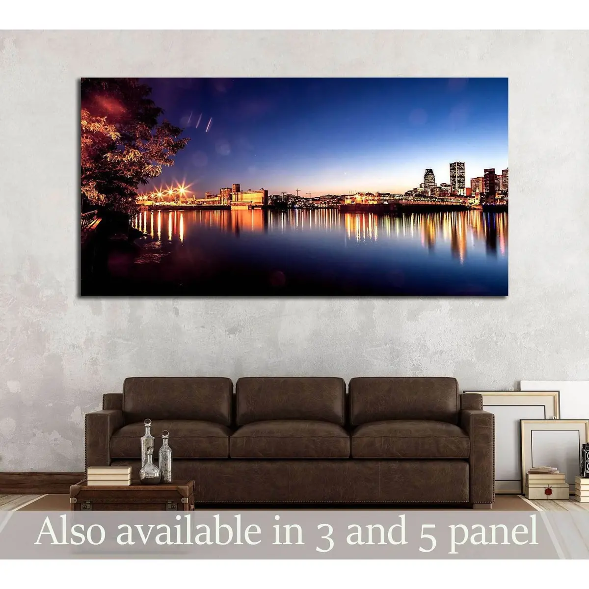 Montreal City And Water Its Channel View During Sunset №2967 Ready To Hang Canvas Print 1