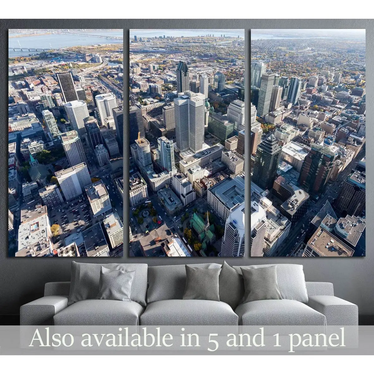 Montreal City Center And Its Landmark Buildings, Canada №2082 Ready To Hang Canvas Print 5