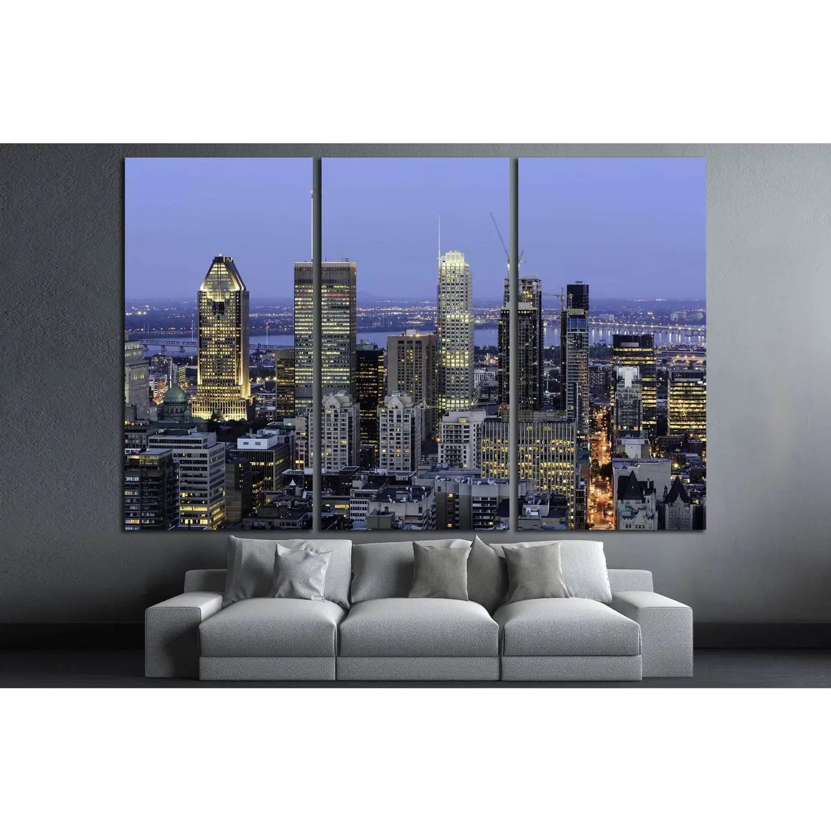Montreal Downtown At Dusk, Canada №2085 Ready To Hang Canvas Print 5