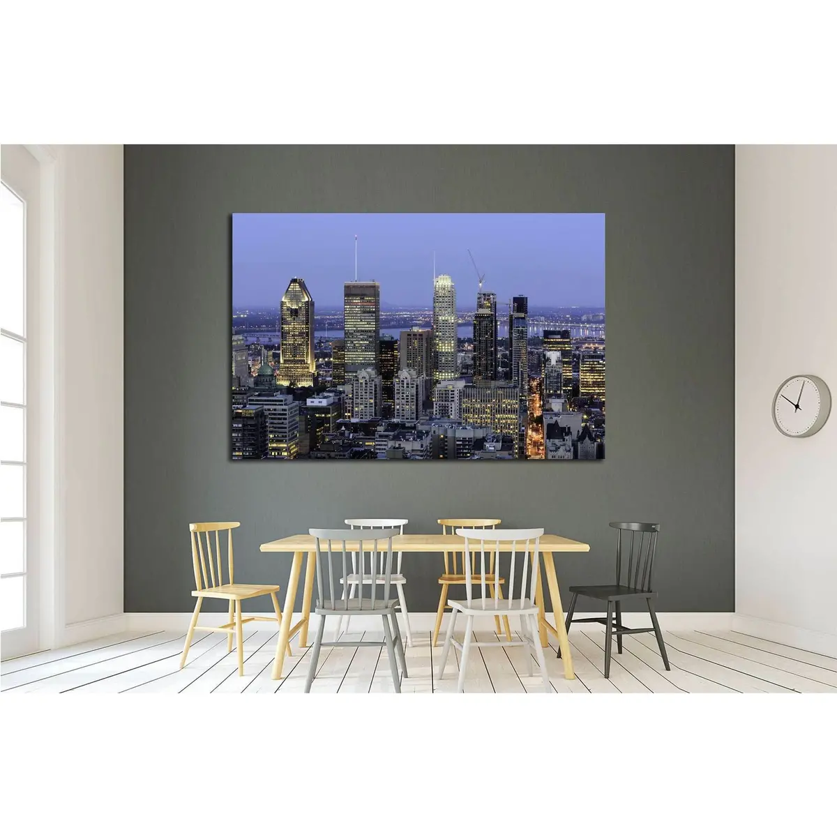 Montreal Downtown At Dusk, Canada №2085 Ready To Hang Canvas Print 3
