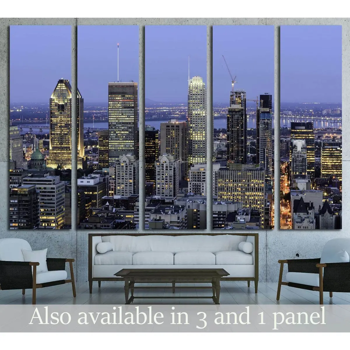 Montreal Cityscape at Dusk – Premium Ready-to-Hang Canvas Print, Canada #2085