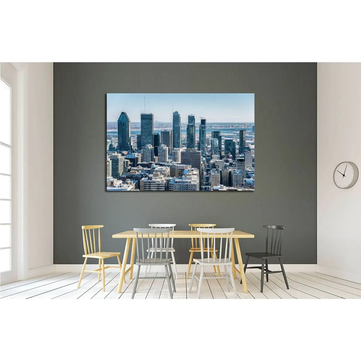 Montreal Skyline From Kondiaronk Belvedere Mont-Royal In Winter №2025 Ready To Hang Canvas Print 3
