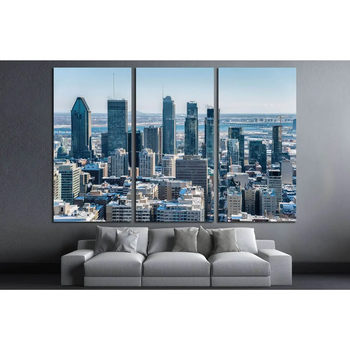 Montreal Skyline From Kondiaronk Belvedere Mont-Royal In Winter №2025 Ready To Hang Canvas Print 5
