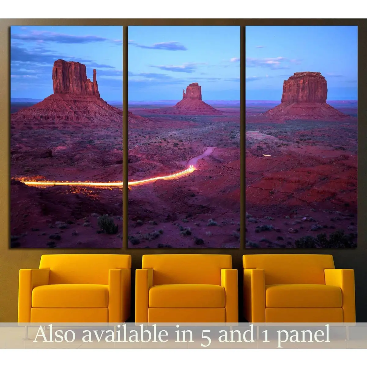 Monument Valley At Dusk After Sunset, Utah Border, Arizona, Usa №2000 Ready To Hang Canvas Print 5
