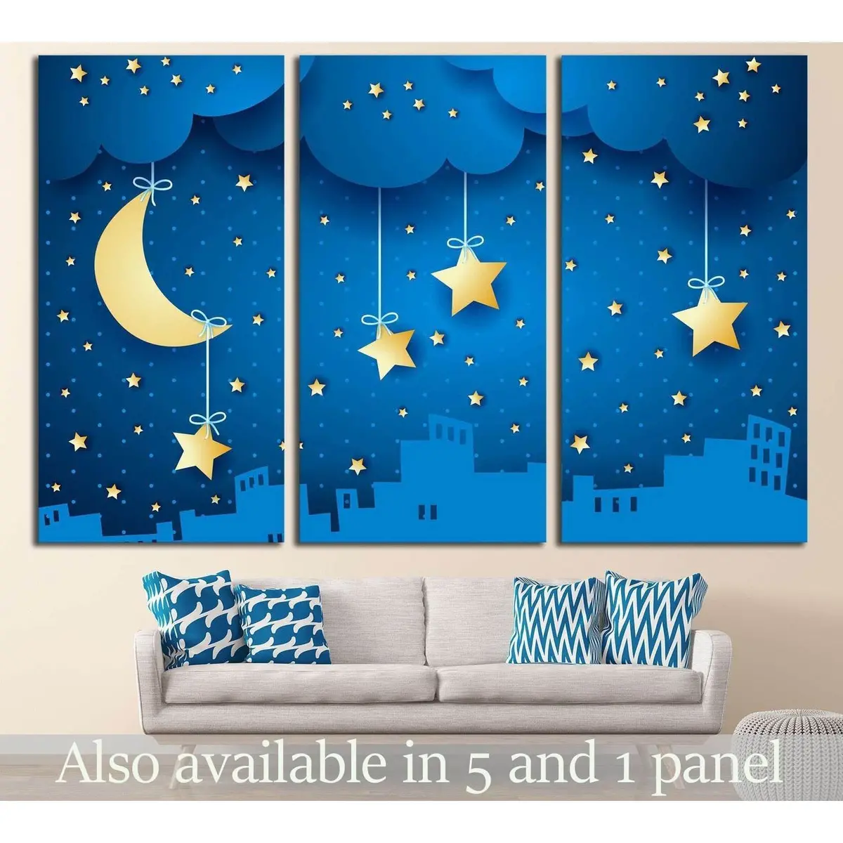 Moon And Skyline №735 Ready To Hang Canvas Print 5